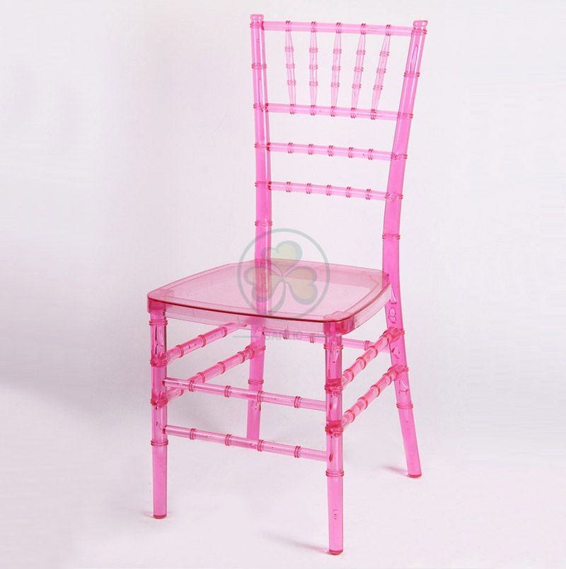 Cheap Prices Stackable Crystal Pink Resin Tiffany Chair for Various Celebrations  SL-R1969CPRT