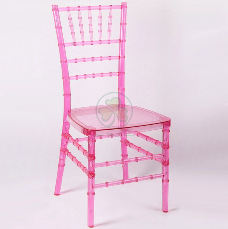 Cheap Prices Stackable Crystal Pink Resin Tiffany Chair for Various Celebrations  SL-R1969CPRT