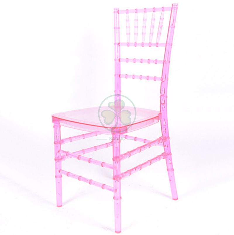 Cheap Prices Stackable Crystal Pink Resin Tiffany Chair for Various Celebrations  SL-R1969CPRT