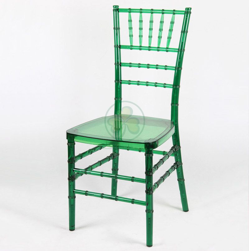 Factory Price Crystal Green Plastic Tiffany Chair for Various Social Events and Celebrations SL-R1971GRCC