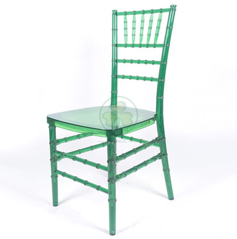 Factory Price Crystal Green Plastic Tiffany Chair for Various Social Events and Celebrations SL-R1971GRCC