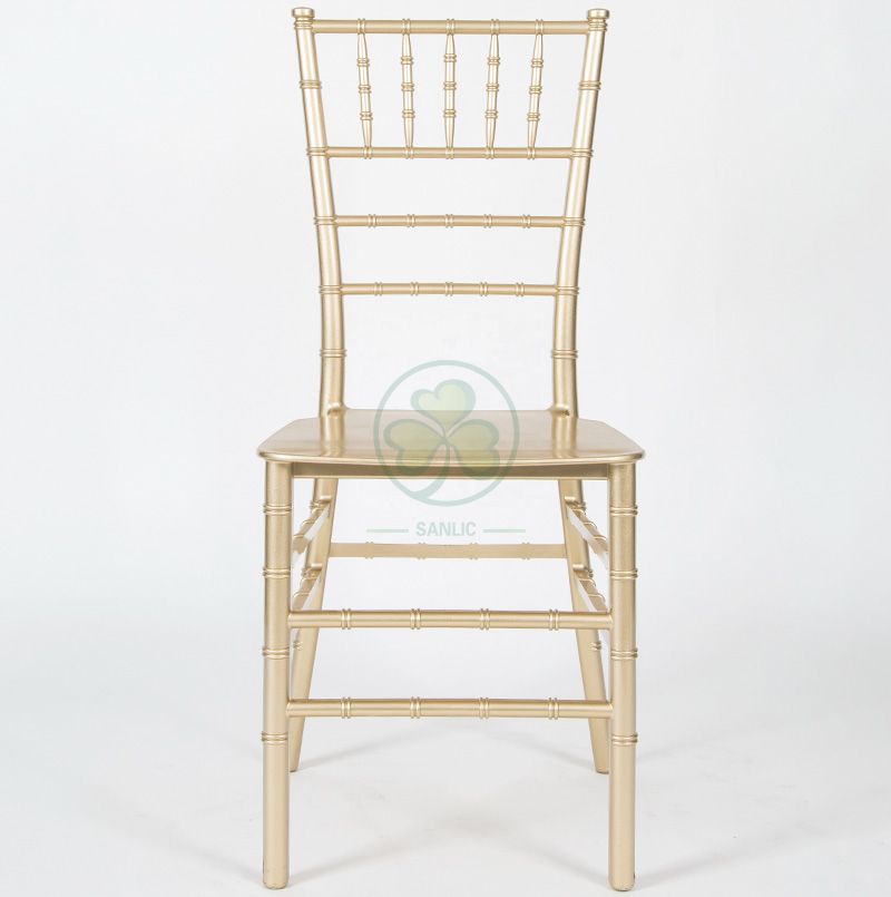 Factory Wholesale Gold Resin Monoblock Chiavari Chair for Hotels Banquets and Wedding Rentals SL-R1978GRMC