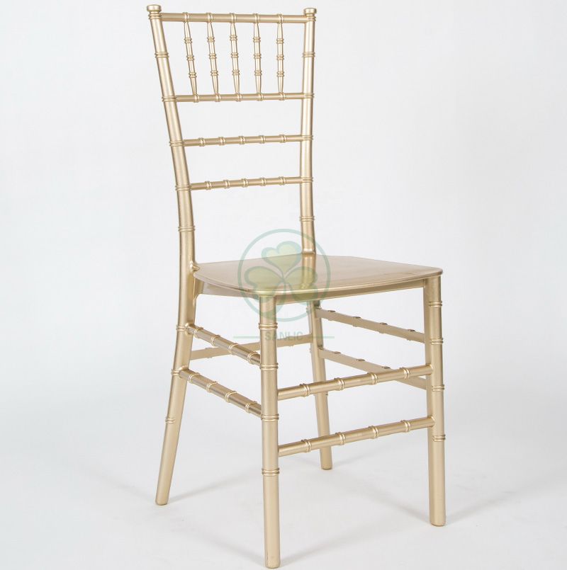 Factory Wholesale Gold Resin Monoblock Chiavari Chair for Hotels Banquets and Wedding Rentals SL-R1978GRMC