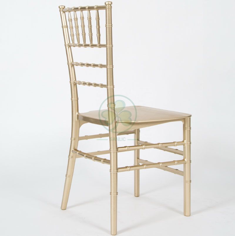 Factory Wholesale Gold Resin Monoblock Chiavari Chair for Hotels Banquets and Wedding Rentals SL-R1978GRMC