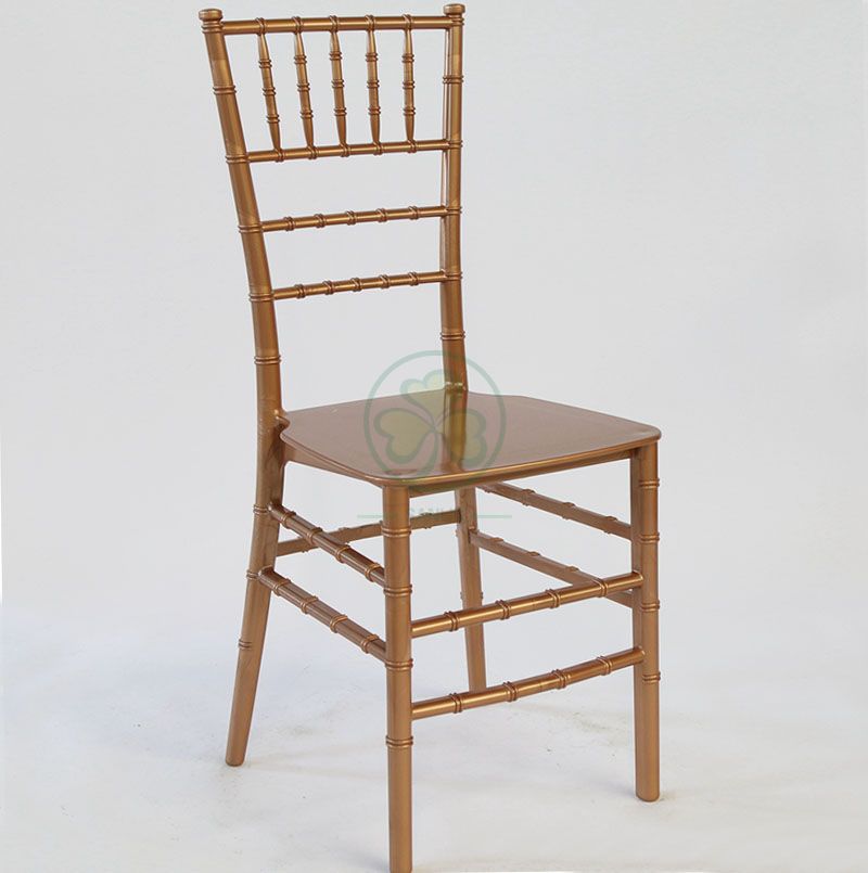 Hot Selling Hotel and Banquet Gold Resin Monoblock Tiffany Chair  SL-R1979GRMT