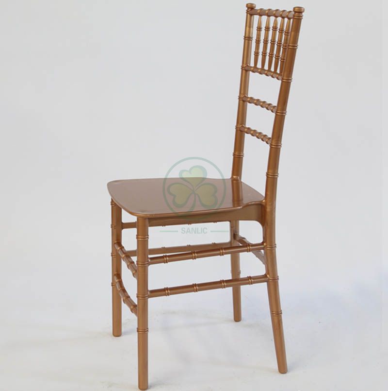Hot Selling Hotel and Banquet Gold Resin Monoblock Tiffany Chair  SL-R1979GRMT