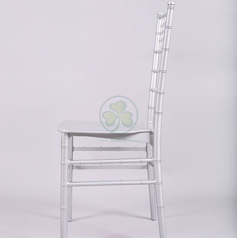 High Quality Silver Resin Monoblock Chiavari Chair for Indoor or Outdoor Social Events SL-R1980SMRC