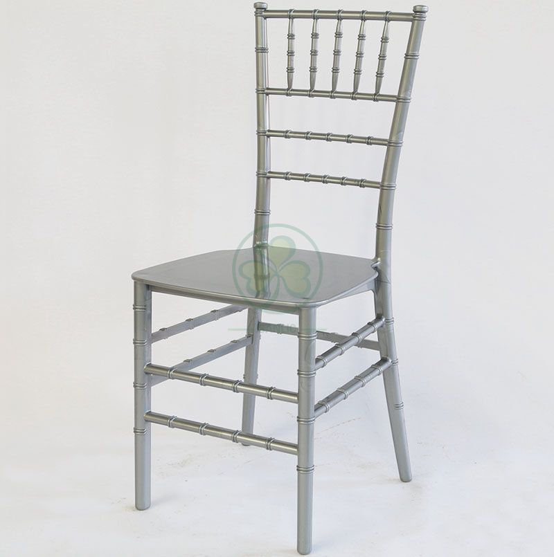 Best Popular Silver Gray Monoblock Resin Chiavari Chair SL-R1982GMRC