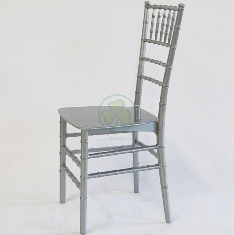 Best Popular Silver Gray Monoblock Resin Chiavari Chair SL-R1982GMRC