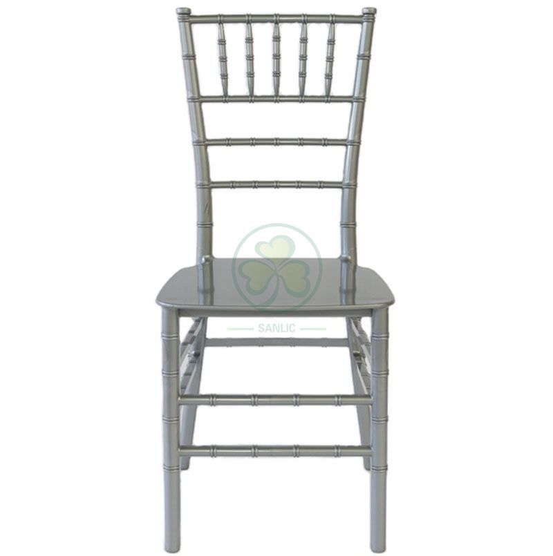 Best Popular Silver Gray Monoblock Resin Chiavari Chair SL-R1982GMRC