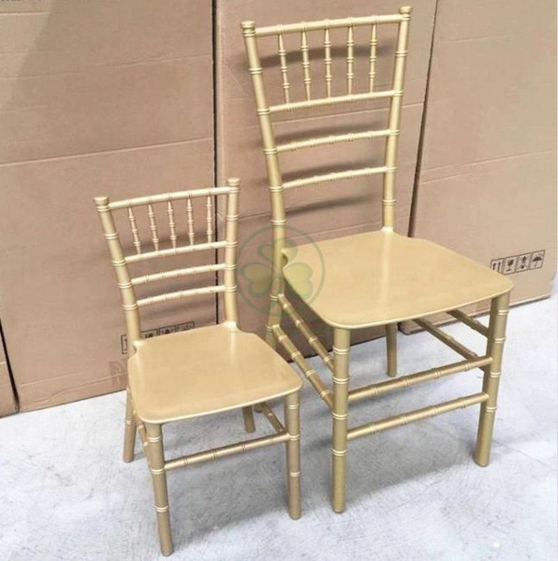 Monoblock Kids Gold Plastic Chiavari Chair for Kids Parties SL-R1992MGPC