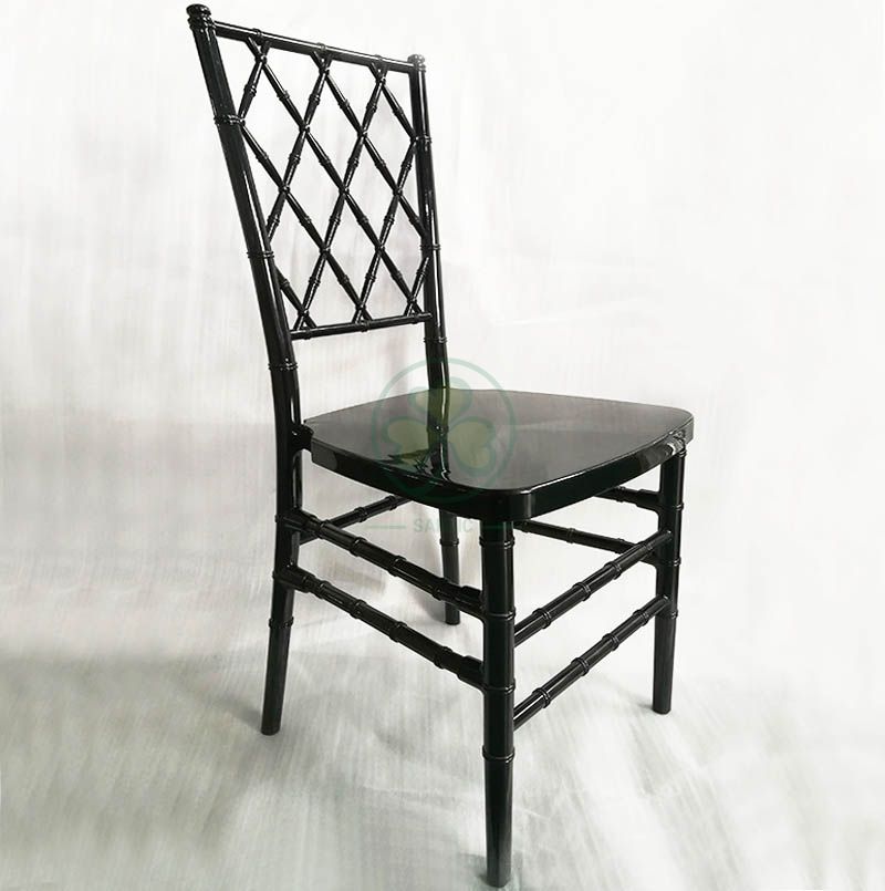 High Quality Black Resin Diamond Chiavari Chair for Various Social Celebrations SL-R1998BDRC