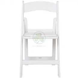White Resin Folding Chair for Outdoor or Indoor Bride and Groom Wedding Ceremony SL-R1999WRFC