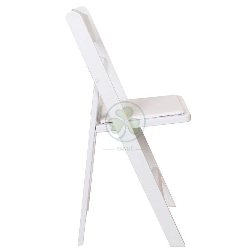 White Resin Folding Chair for Outdoor or Indoor Bride and Groom Wedding Ceremony SL-R1999WRFC