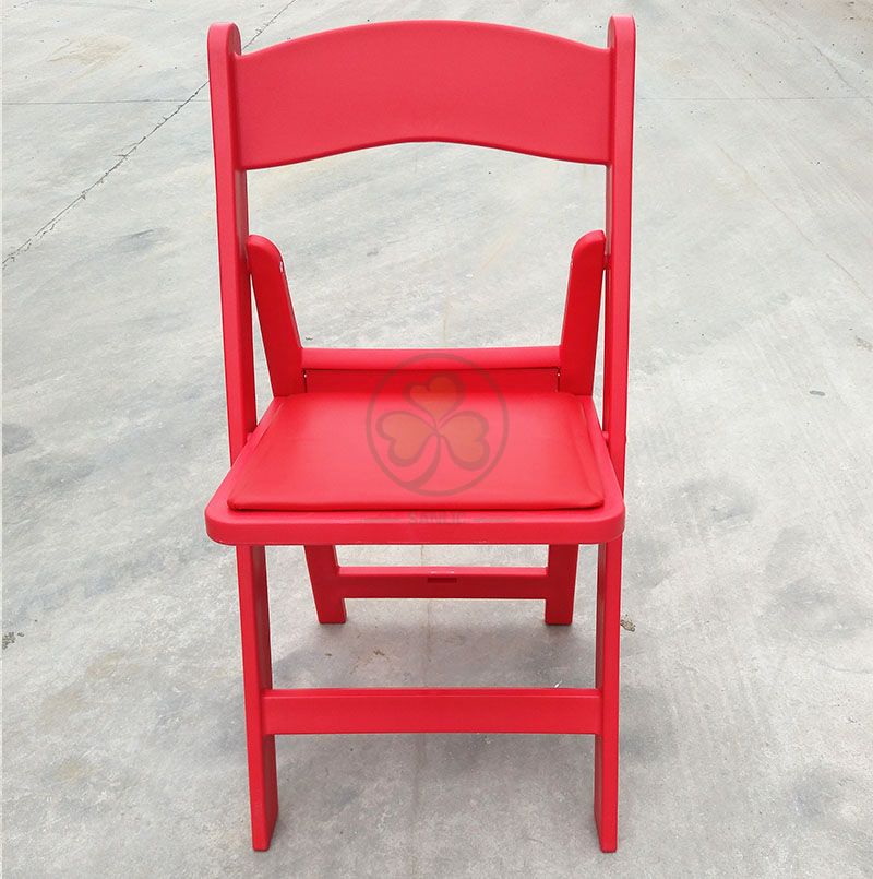 Bespoke Red Resin Folding Chair for Outdoor or Indoor Weddings and Events SL-R2002RRFC
