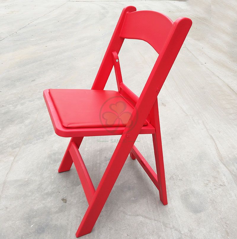 Bespoke Red Resin Folding Chair for Outdoor or Indoor Weddings and Events SL-R2002RRFC