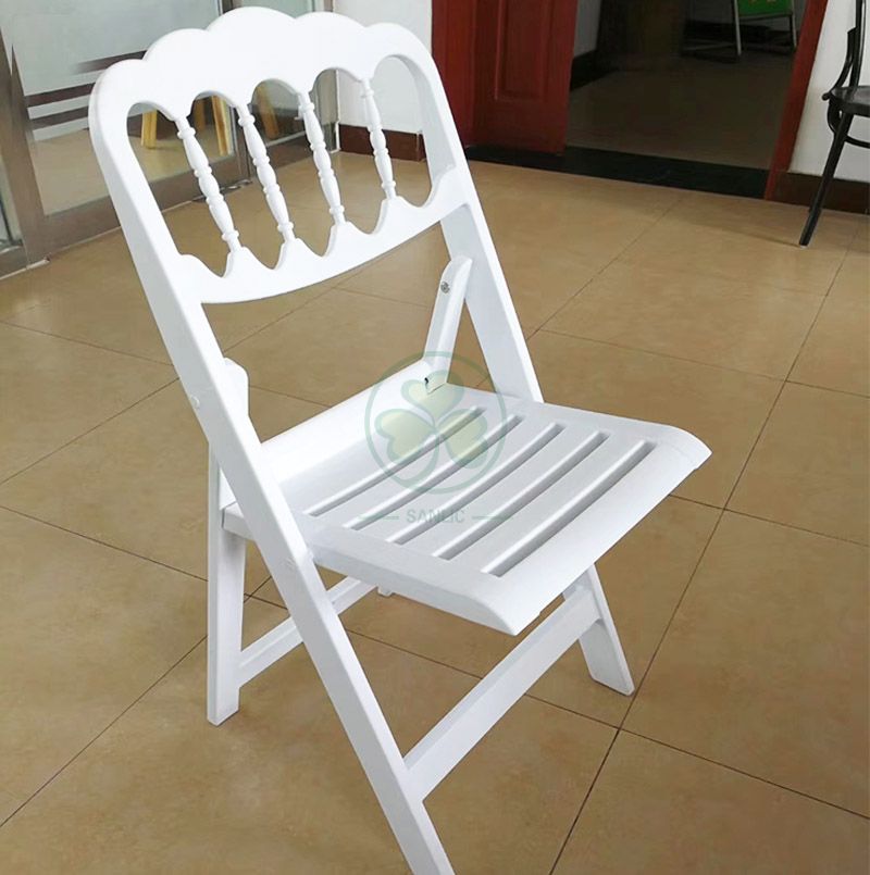 Elegant Designed Plastic Folding Napoleon Chair with Slatted Seat for Different Events and Catering Services SL-R2006RFNC