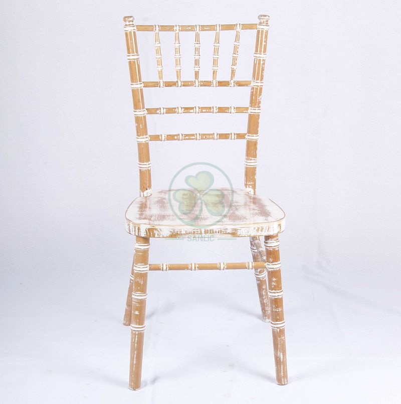 Bespoke Limewash UK Style Wooden Chiavari Chair for Indoor or Outdoor Parties or Events SL-W1863BKCC