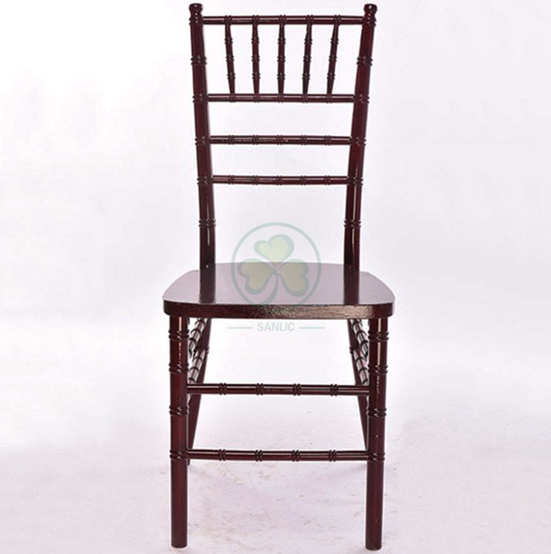 Factory Price US Style Mahogany Wooden Chiavari Chair for Indoor or Outdoor Wedding Banquets SL-W1860UMCC