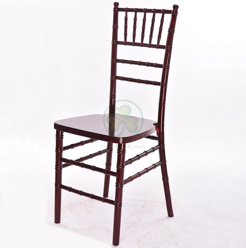 Factory Price US Style Mahogany Wooden Chiavari Chair for Indoor or Outdoor Wedding Banquets SL-W1860UMCC