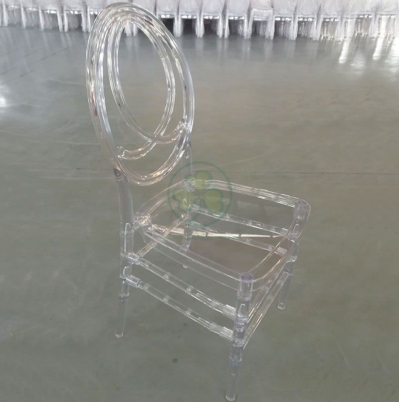Morden Elegant Transparent Resin Phoenix Chair with Fish-Shaped Back for Weddings and Events   SL-R2015CRPC