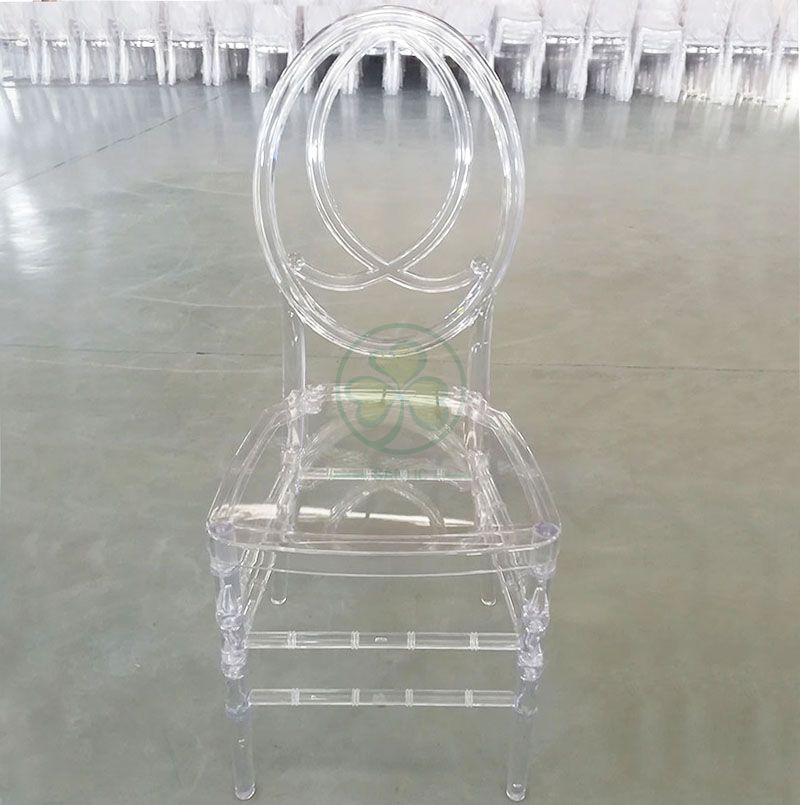 Morden Elegant Transparent Resin Phoenix Chair with Fish-Shaped Back for Weddings and Events   SL-R2015CRPC