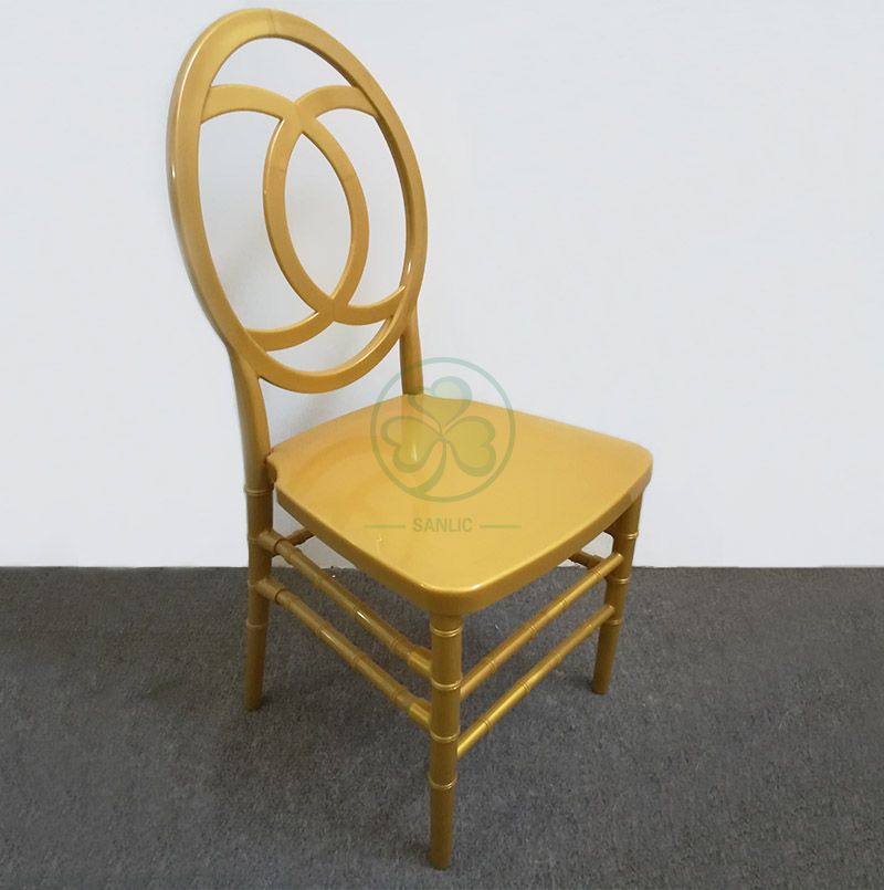 Popular Wholesale Resin Phoenix Chair Channel Back in Gold for Weddings Banquets and Receptions SL-R2025GPPC