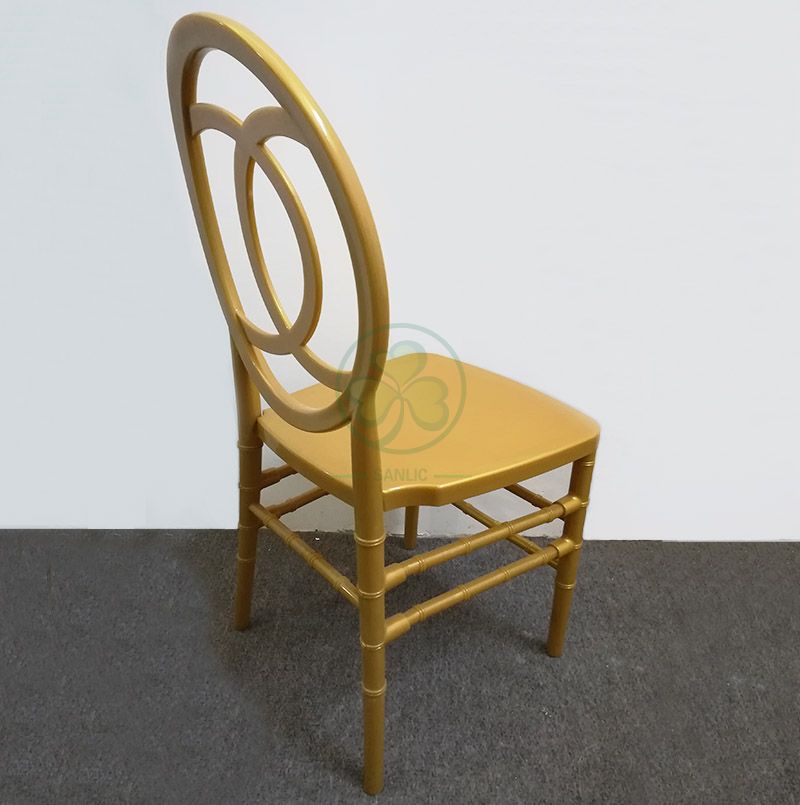 Popular Wholesale Resin Phoenix Chair Channel Back in Gold for Weddings Banquets and Receptions SL-R2025GPPC