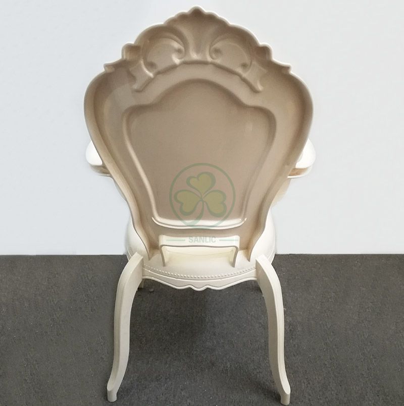 Wholesale Wedding Furniture Resin Plastic Ivory Bella Chair With Arms SL-R2034IRBC