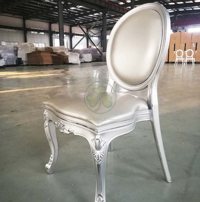 Luxury Design Resin Louis Chair with Vinyl Seat and Back for Weddings and Banquets  SL-R2036VRLC