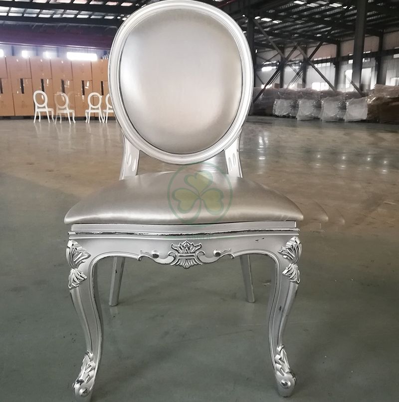 Luxury Design Resin Louis Chair with Vinyl Seat and Back for Weddings and Banquets  SL-R2036VRLC