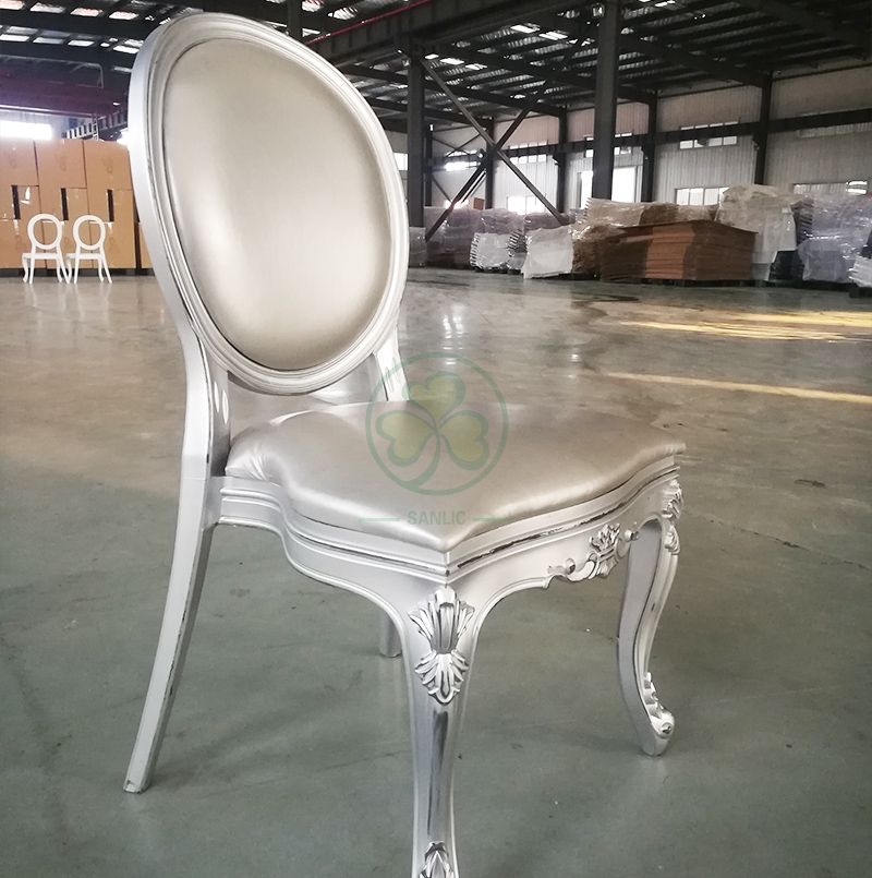 Luxury Design Resin Louis Chair with Vinyl Seat and Back for Weddings and Banquets  SL-R2036VRLC