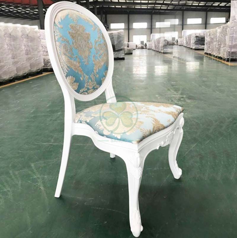 Resturant Furniture Resin Louis Chair with Jacquard Fabric Padded Seat and Back SL-R2039DRLS