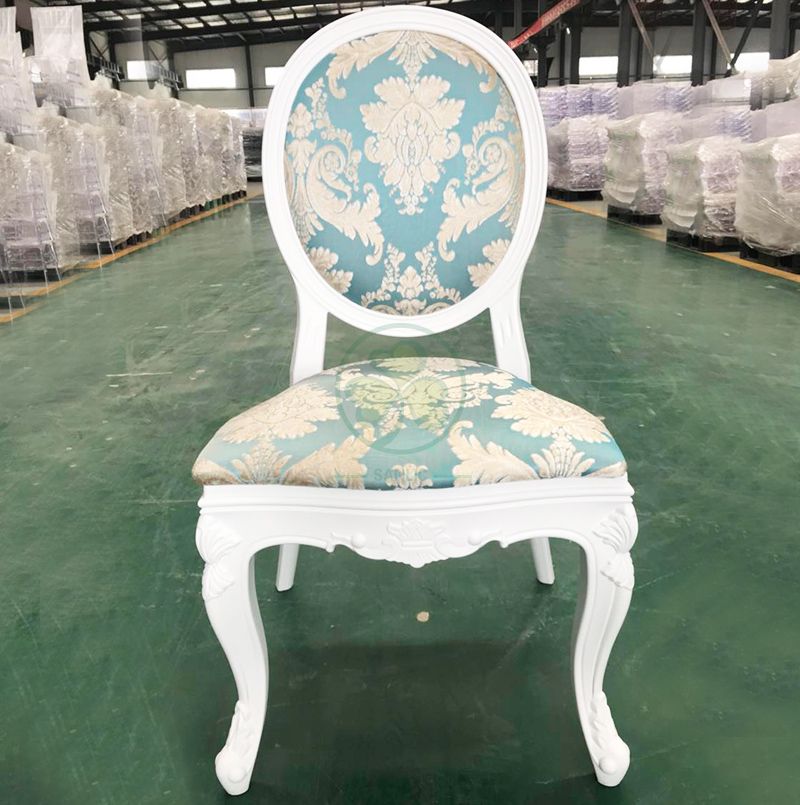 Resturant Furniture Resin Louis Chair with Jacquard Fabric Padded Seat and Back SL-R2039DRLS