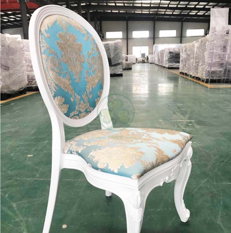 Resturant Furniture Resin Louis Chair with Jacquard Fabric Padded Seat and Back SL-R2039DRLS
