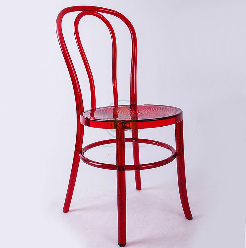 High Quality Crystal Red Resin Thonet Chair for Wedding Reception or Dining Halls SL-R2049RRTC