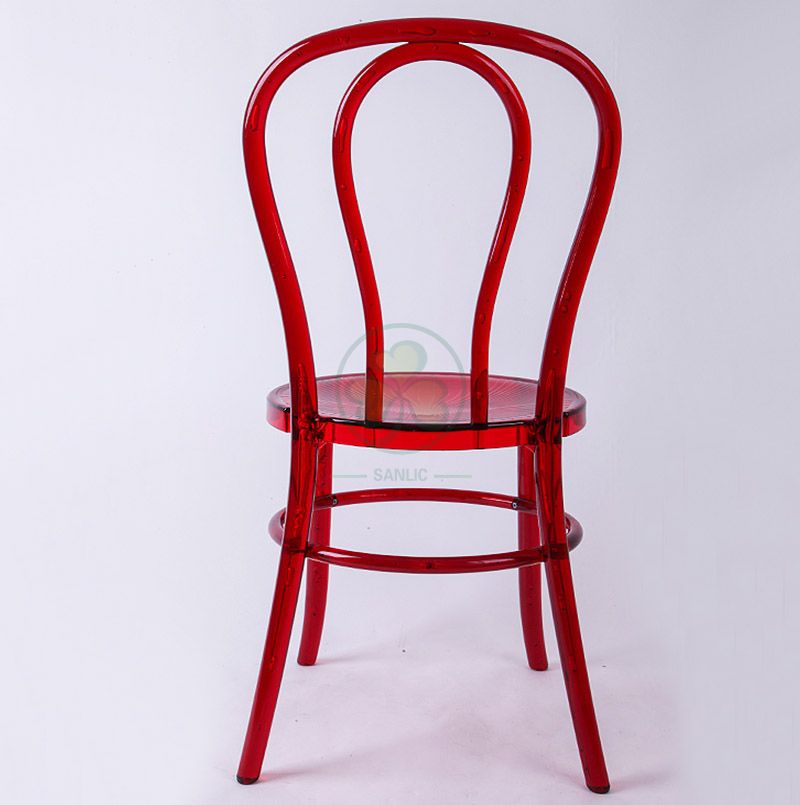 High Quality Crystal Red Resin Thonet Chair for Wedding Reception or Dining Halls SL-R2049RRTC