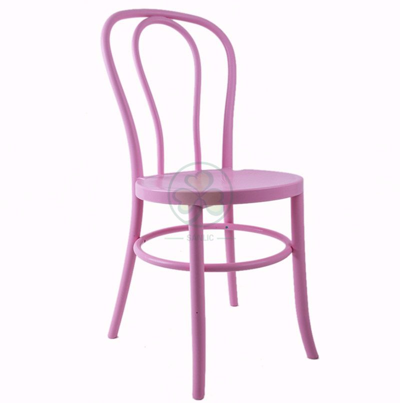 Stackable Pink Plastic Thonet Dining Chair for Dining Rooms or Resturant SL-R2050PPTC