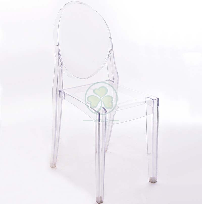 Wholesale Clear Resin Victoria Ghost Armless Chair for Indoor or Outdoor Parties or Weddings  SL-R2063CRGC