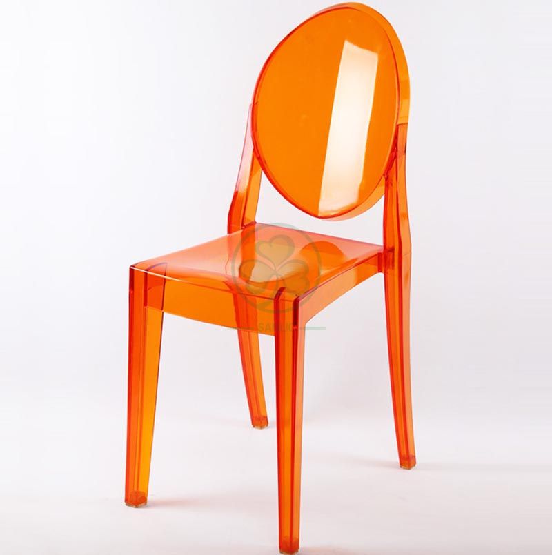 Best Popular Resin Ghost Dining Chair for Hotels or Resturants in Crystal Amber SL-R2065ARGC