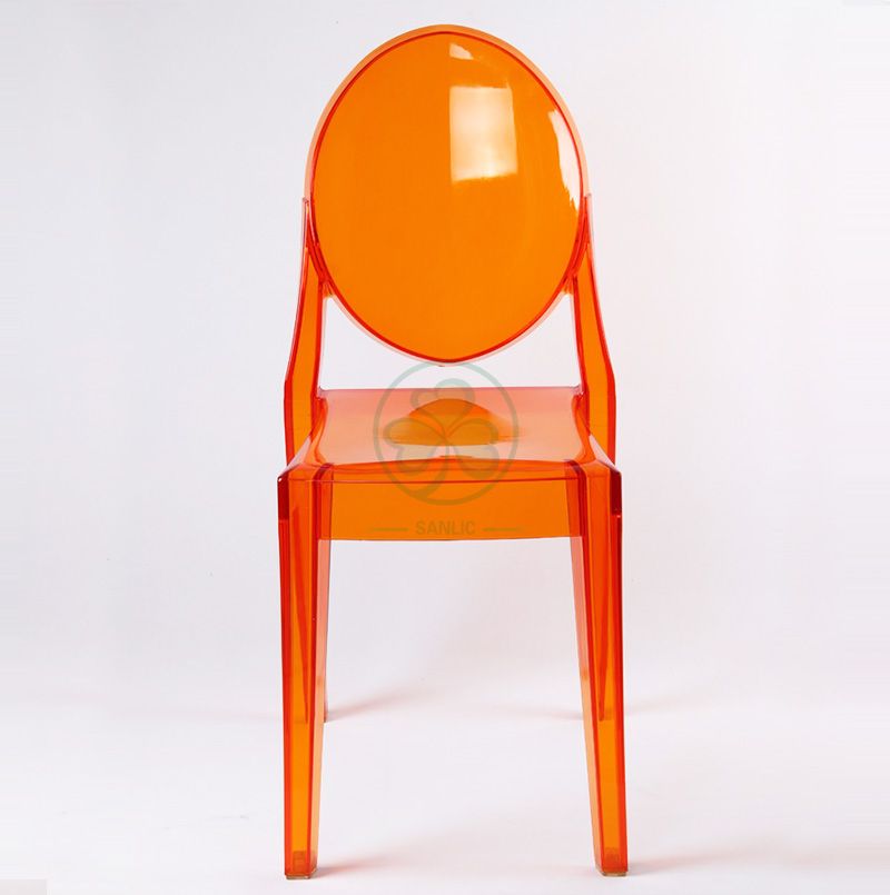 Best Popular Resin Ghost Dining Chair for Hotels or Resturants in Crystal Amber SL-R2065ARGC