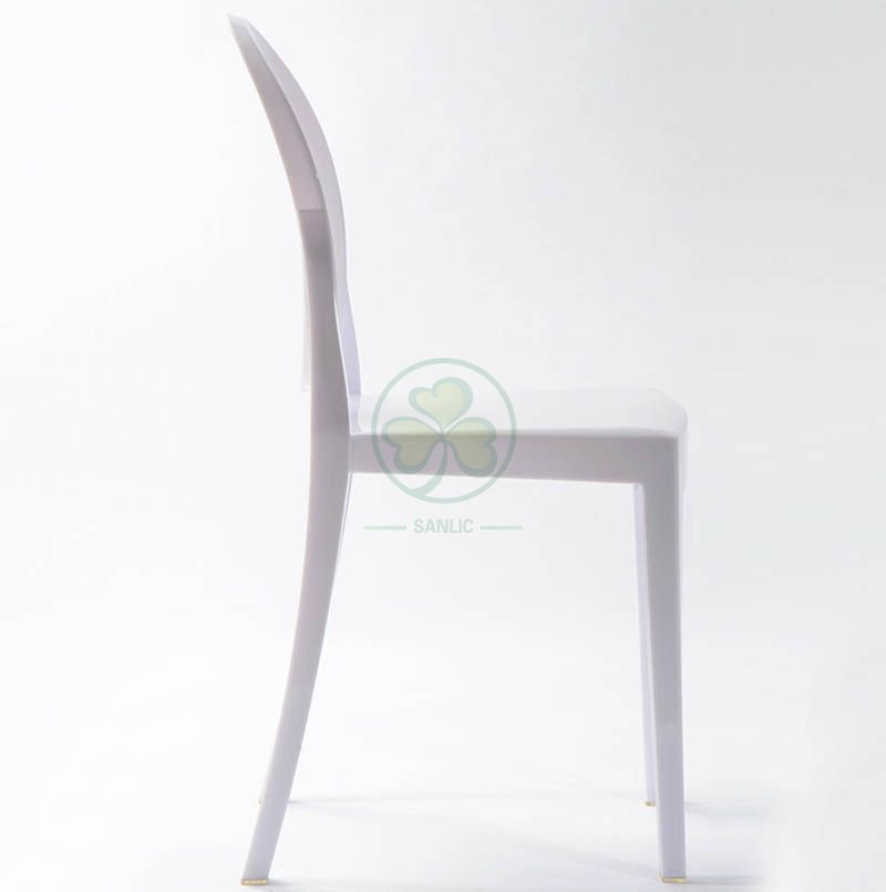 Event Chair Resin Elizabeth Ghost Armless Dining Chair for Hospitality and Catering Services  SL-R2066WRGC