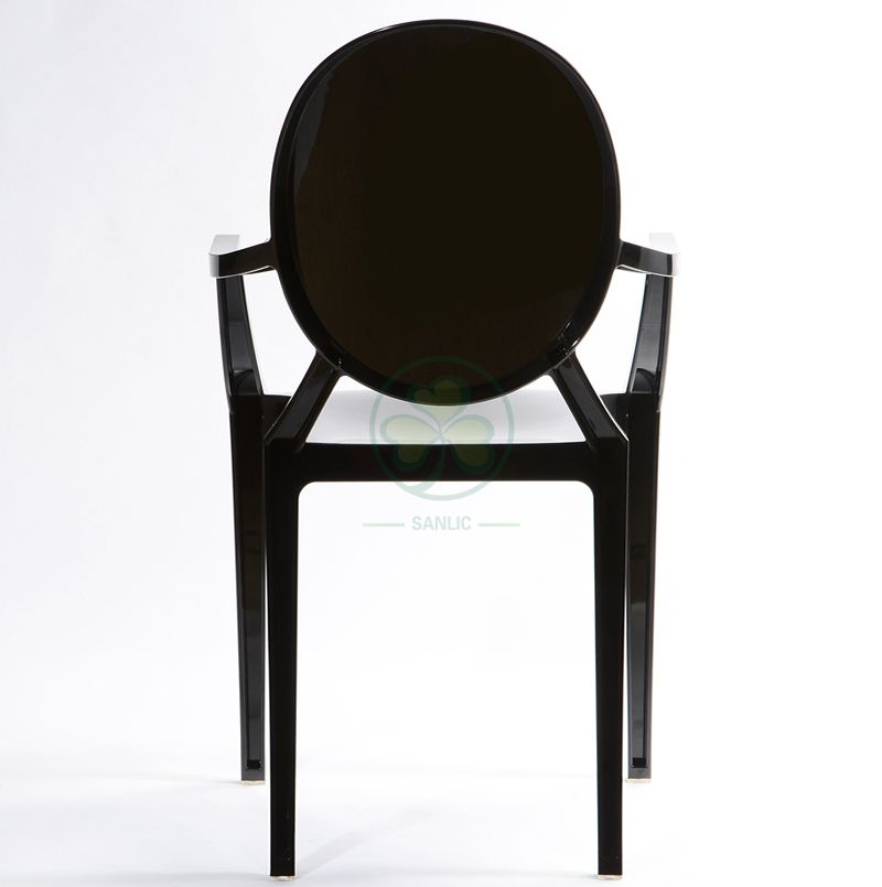 Stackable Black Resin Louis Ghost Armchair for Various Social Events SL-R2072BRLC