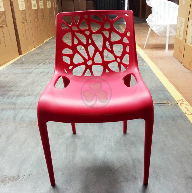 Wholesale Resin Office Meeting Chairs with Geometric Hollow Back SL-R2077YRLC