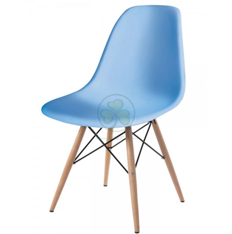 High Quality Eames Molded Plastic Dining Chair with Wooden Dowel Base SL-R2081EPDC