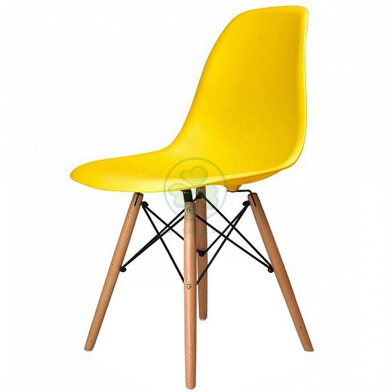 High Quality Eames Molded Plastic Dining Chair with Wooden Dowel Base SL-R2081EPDC