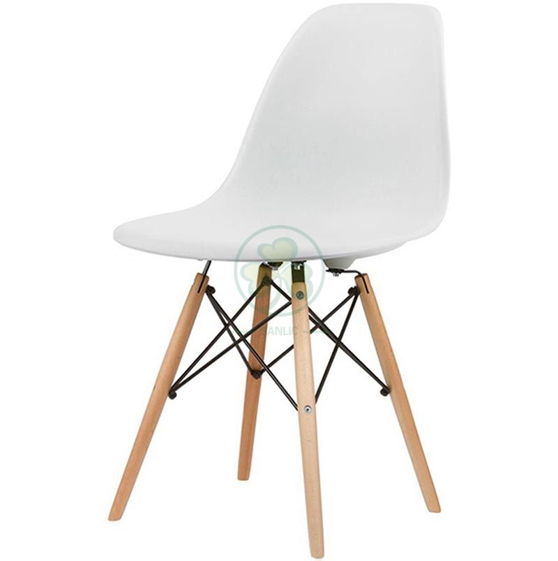 High Quality Eames Molded Plastic Dining Chair with Wooden Dowel Base SL-R2081EPDC