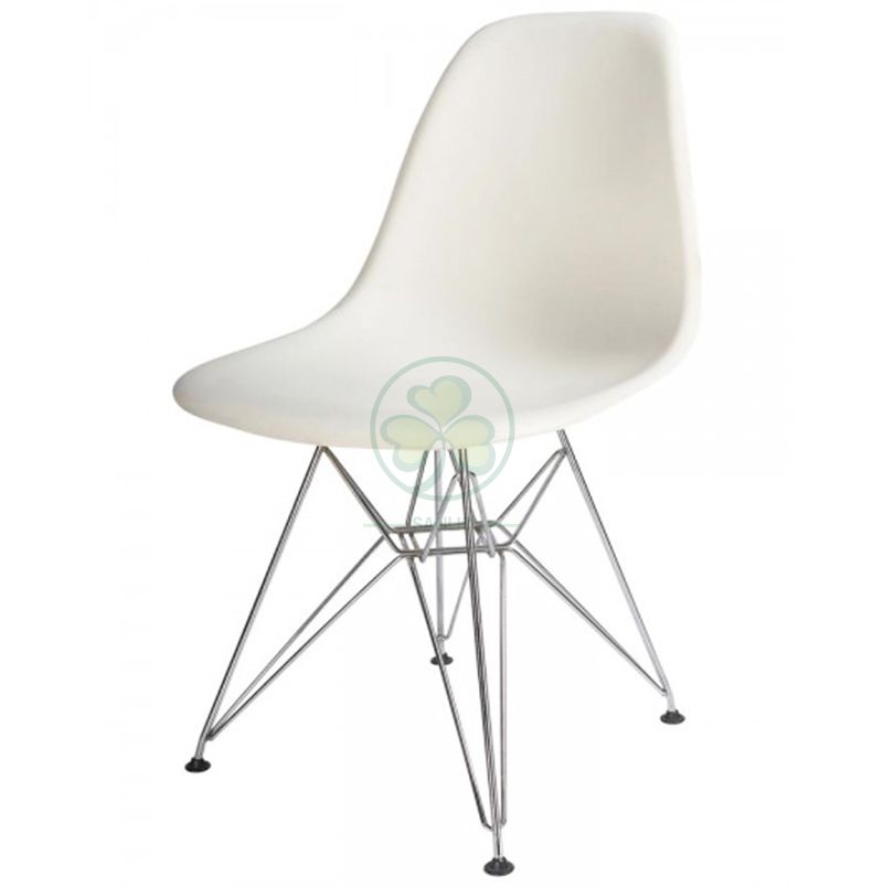 Customize Modern Cheap Plastic Eames Side Dining Chair with Wire Base for Dining Room or Living Room SL-R2082EPCW