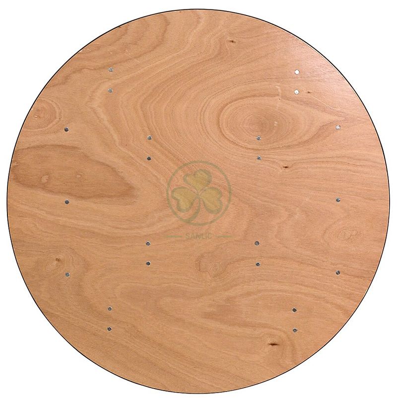 Wholesale Round Wood Folding Banquet Table for Indoor or Outdoor Events or Weddings with PVC Edge SL-T2085WRTP