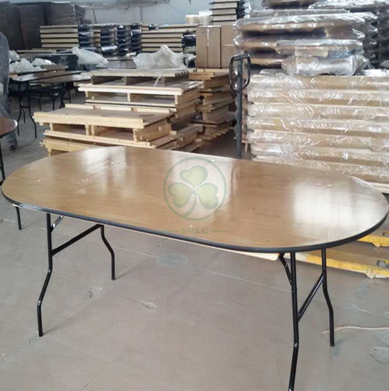 Bespoke Wood Oval Folding Dining Table for Hospitalitiy or Catering Services  SL-T2091WOFT